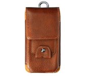 Funda Riñonera Smartphone 5,5 Pulgadas Tarjetero Polipiel Efecto Retro Marrón