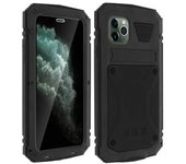 Carcasa Iphone 11 Pro Max Aluminio Cristal Templado F. Soporte S. Tank - Negro