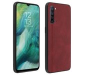 Carcasa Oppo Find X2 Lite Efecto Cuero Rígida Bumper Silicona - Rojo
