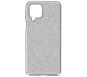 Samsung Galaxy A12 Funda De Silicona De Lentejuelas Desmontable Plata