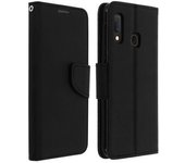 Funda Cartera Samsung Galaxy A20e F. Soporte Fancy Style - Negro