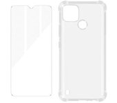 Pack Realme C21y / C25y Funda Flexible + Cristal Templado Transparente