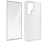 Carcasa Samsung Galaxy S22 Ultra Cristal Templado Transparente Negro