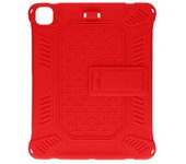 Funda Apple Ipad Pro 12.9 2020 Híbrida Diseño Relieve Soporte Bandolera Rojo
