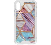 Funda Mármol Iphone Xr Híbrida Esquinas Reforzadas Morado