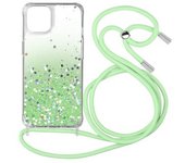 Funda Iphone 12 Pro Max Purpurina Correa Extraíble - Degradado Verde