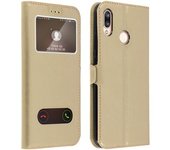 Funda Huawei P20 Lite Libro Con Doble Ventana Carcasa De Silicona – Oro