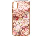 Carcasa Iphone X / Xs Anillo Sujeción Diseño Escamas - Rosa