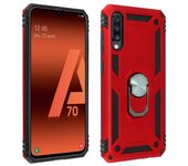 Carcasa Protectora Samsung Galaxy A70 Con Anillo-soporte Magnético – Rojo