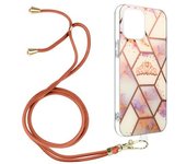 Carcasa Apple Iphone 13 Mini Motivos Geométricos Correa Extraíble Champán