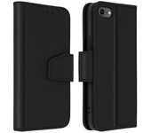 Funda De Piel Premium Iphone Se 2020 / 8 / 7 Tarjetero F. Soporte - Negro