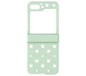 Funda Samsung Z Flip 5 Rígida Con Motivo De Estrellas Case Verde Pálido