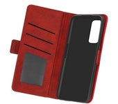 Funda Vintage Para Realme 7 Pro Con Tarjetero Y Soporte Vídeo - Rojo