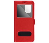 Funda Samsung Galaxy A33 5g 4g Con Solapa Doble Ventana Soporte Vídeo Rojo