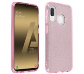 Samsung Galaxy A20e Funda De Silicona De Lentejuelas Desmontable Rosa