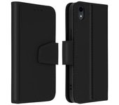 Funda De Piel Premium Iphone Xr Tarjetero F. Soporte - Negro