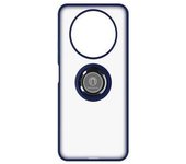 Carcasa Honor Magic 4 Lite Bimaterial Anillo Metálico Soporte De Vídeo Azul