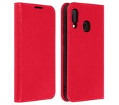 Funda Samsung Galaxy A20e De Piel Auténtica Y Cartera Con F. Soporte – Rojo