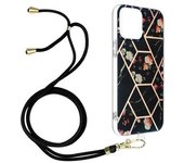 Carcasa Apple Iphone 13 Pro Max Motivos Geométricos Correa Extraíble Negro