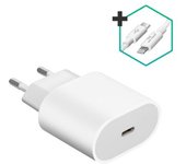 Cargador Pared Usb-c Y Cable Lightning Carga Rápida Power Delivery 20w Negro
