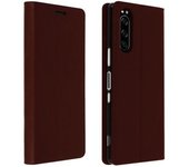 Funda Sony Xperia 5 De Piel Auténtica Y Cartera Con F. Soporte – Marrón
