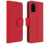 Funda De Piel Premium Samsung Galaxy S20 Plus Tarjetero F. Soporte - Rojo