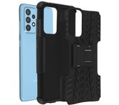 Samsung Galaxy A52, A52 5g Y A52s Funda Bimaterial Con Soporte De Pie Negro