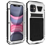 Carcasa Iphone 11 Aluminio Cristal Templado F. Soporte S. Tank - Plata
