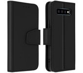 Funda De Piel Premium Samsung Galaxy S10 Plus Tarjetero F. Soporte - Negro