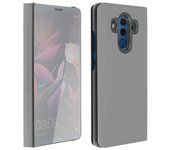 Funda Libro Efecto Espejo Plata Huawei Mate 10 Pro Tapa Translúcida Soporte