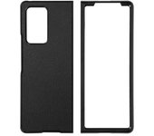 Funda Rígida Galaxy Z Fold 2 De 2 Piezas Con Aspecto De Cuero Envejecido Negro