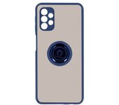 Funda Carcasa Samsung Galaxy A32 5g Dos Materiales Anillo Metálico Soporte Azul