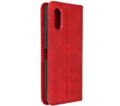 Funda Para Sony Xperia 5 V Tarjetero Y Soporte Vídeo Diseño Costura Rojo