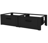Juego De 2 Lavadoras De Pedestal Con Cajones Negro Ml-design