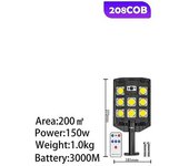 Farola Solar De 400w Para Exteriores, 520led, 20000 Lúmenes, Sensor De Movimiento Superbrillante, Resistente Al Agua Ip66 Para Patio, Garaje, Lámpara