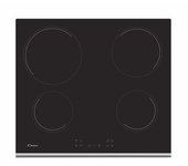 Placa Vitrocerámica Empotrada Candy Timeless Ch64xb De 4 Fuegos En Color Negro