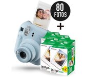 Pack Cámara Instantánea Instax Mini 12 Azul Con 80 Cargas