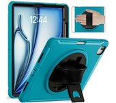Funda Para Ipad Air 13 (2024)/ipad Pro 12.9 (2022/2021/2020/2018) Con Soporte De Pc, Tpu Y Funda De Silicona Y Ranura Para Lápiz, Color Azul
