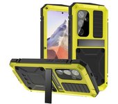 Funda Para Samsung Galaxy S25 De Pc, Silicona Y Soporte Metálico Con Película De Vidrio Templado, Color Amarillo