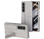 Funda De Silicona Con Función Atril Para Samsung Galaxy Z Fold Special/z Fold 6 Slim/w25 (poliuretano, Con Película De Vidrio Templado), Color Gris