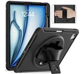 Funda Para Ipad Air 13 (2024)/ipad Pro 12.9 (2022/2021/2020/2018) Con Soporte De Pc, Tpu Y Funda De Silicona Y Ranura Para Lápiz, Color Negro