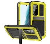 Funda De Pc + Silicona + Soporte Metálico Para Samsung Galaxy S25 Plus(+) Con Película De Vidrio Templado, Color Amarillo