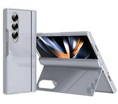 Funda De Pc Para Samsung Galaxy Z Fold4 5g Con Soporte Trasero Y Película De Vidrio Templado, Color Gris