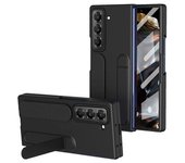 Funda De Silicona Con Función Atril Para Samsung Galaxy Z Fold Special/z Fold 6 Slim/w25 (pc, Con Película De Vidrio Templado), Color Negro