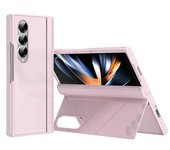 Funda De Pc Para Samsung Galaxy Z Fold4 5g Con Soporte Trasero Y Película De Vidrio Templado, Color Rosa