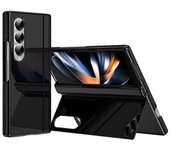 Funda De Pc Para Samsung Galaxy Z Fold4 5g Con Soporte Trasero Y Película De Vidrio Templado, Color Negro