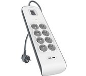 Regleta 8 Enchufes Y 2 Usb (2 4 A)