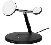 Base De Carga 3 En 1 Belkin Magsafe Iphone 15w, Apple Watch Y Airpords Negro