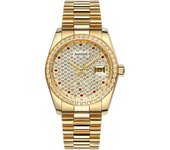 Relojes Automáticos De Acero Inoxidable Con Diamantes A Prueba De Agua De Diseñador Veanxin - Oro