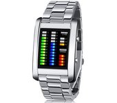 Relojes De Pulsera Deportivos Digitales Binarios Con Led Para Hombre Populares - Plateado